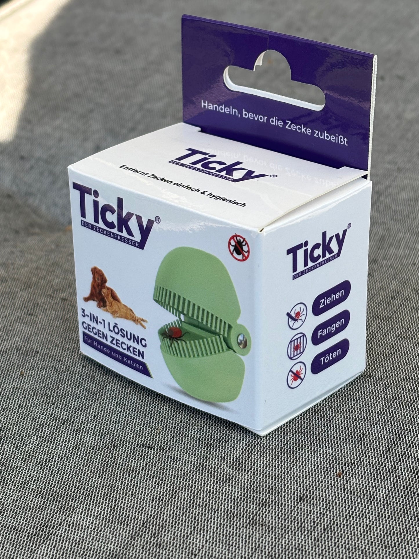 Ticky DER ZECKENFRESSER - die 3-IN-1 LÖSUNG GEGEN ZECKEN Für Hunde und Katzen